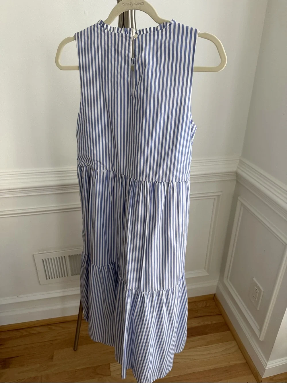 J. Crew Sleeveless Striped tiered midi dress in cotton poplin Size 4
